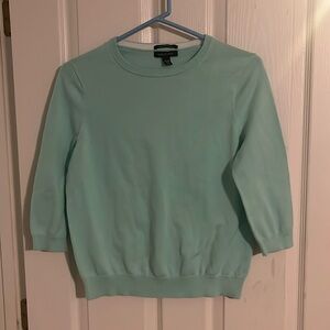 Lands End sage green PM petite medium 3/4 sleeve Sweater